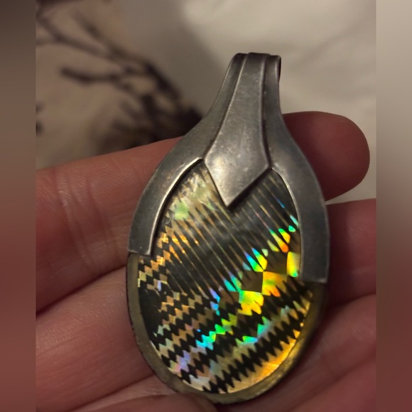Jewelry - Vintage Sterling Silver Prism Alchemy Pendant ✧ Dichroic Light Artifact ✧ Cosmic
